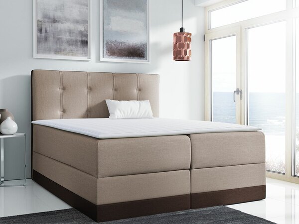 Boxspring postelja Baltimore 139, 140x200, Blago, Posteljno dno, 140x213x120cm, Vzmetnica