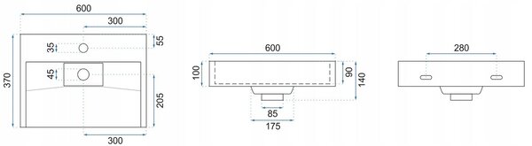 GOYA 60cm CONGLOMERATIC Umivalnik + okvir