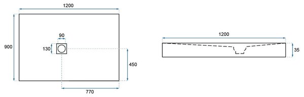 Rea Stone tuš kad 90 x 120