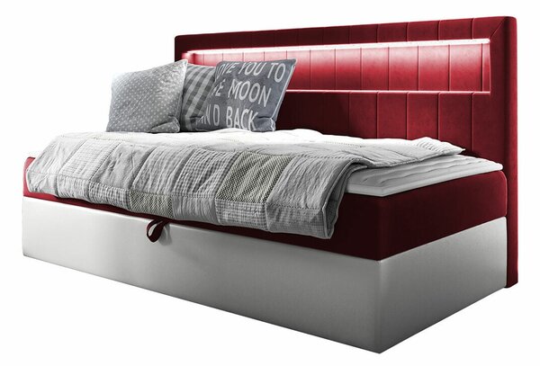 Boxspring postelja Baltimore 168, 80x200, Eko usnje, Blago, Posteljno dno, 92x202x104cm, Vzmetnica