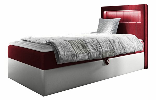 Boxspring postelja Baltimore 169, 80x200, Eko usnje, Blago, Posteljno dno, 82x212x104cm, Vzmetnica