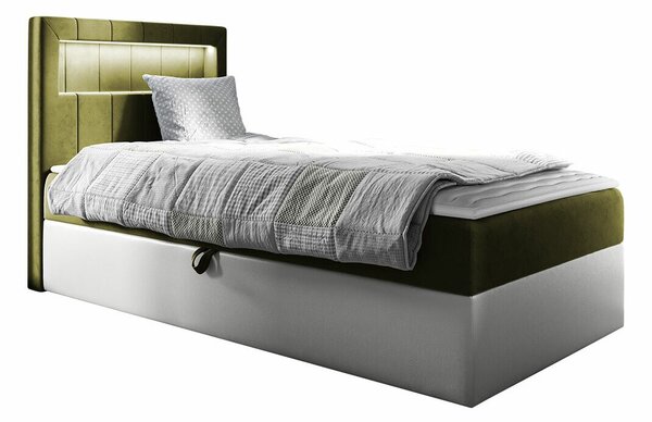 Boxspring postelja Baltimore 169, 80x200, Eko usnje, Blago, Posteljno dno, 82x212x104cm, Vzmetnica