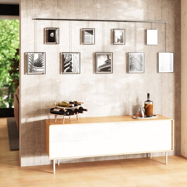 Črni kovinski stenski okvirji v kompletu 9 ks 223x77,5 cm Exhibit – Umbra