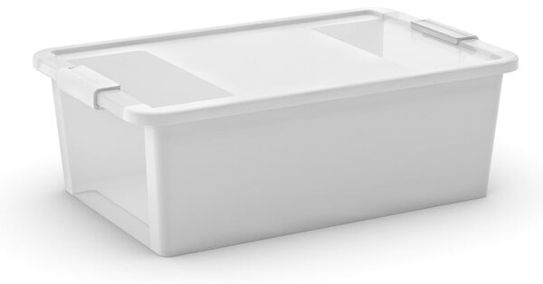 Bela plastična škatla za shranjevanje s pokrovom 55x35x19 cm Bi-Box M – KIS