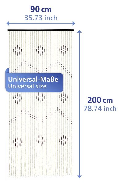 Bambusova zavesa za vrata v naravni barvi 90x200 cm – Maximex