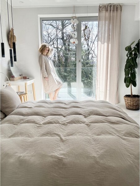 Bež enojna posteljnina iz muslina 135x200 cm Plain Muslin – Butter Kings