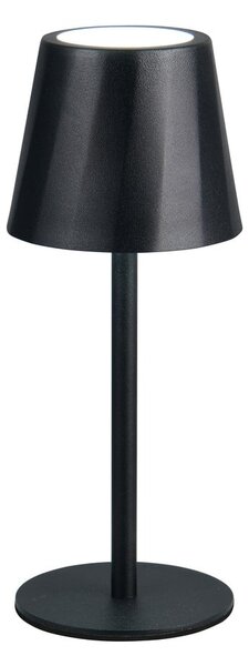 Mat črna LED namizna svetilka s kovinskim senčilom (višina 21 cm) Diaz – Reality