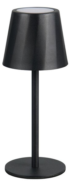 Mat črna LED namizna svetilka s kovinskim senčilom (višina 21 cm) Diaz – Reality