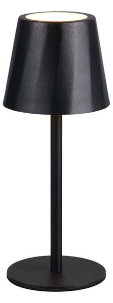 Mat črna LED namizna svetilka s kovinskim senčilom (višina 21 cm) Diaz – Reality
