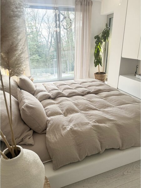 Bež enojna posteljnina iz muslina 135x200 cm Plain Muslin – Butter Kings