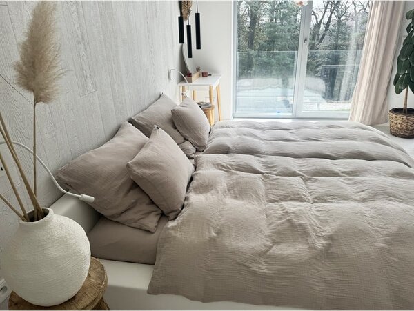 Bež enojna posteljnina iz muslina 135x200 cm Plain Muslin – Butter Kings