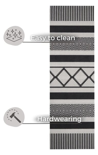 Črno-siva preproga Zala Living Cook & Clean Urban, 45 x 140 cm
