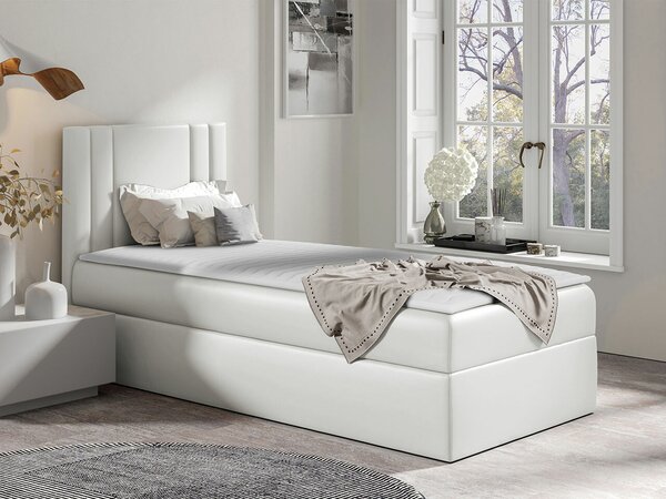 Boxspring postelja Baltimore 179, 80x200, Eko usnje, Posteljno dno, 82x208x103cm, Vzmetnica