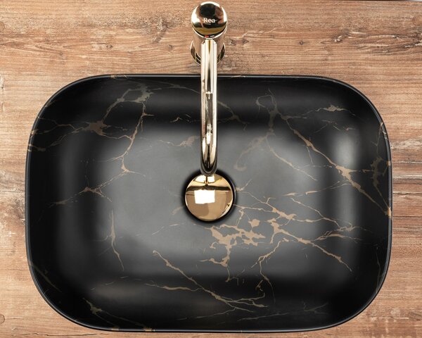 Rea Belinda Black Marble Mat umivalnik za pult