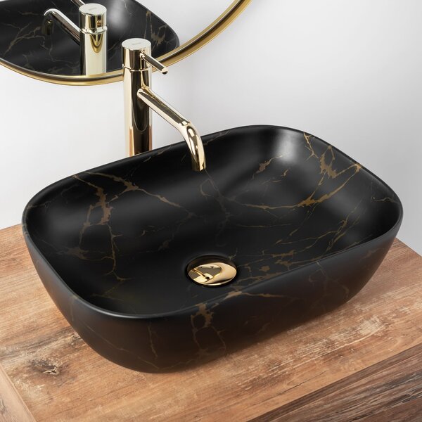 Rea Belinda Black Marble Mat umivalnik za pult