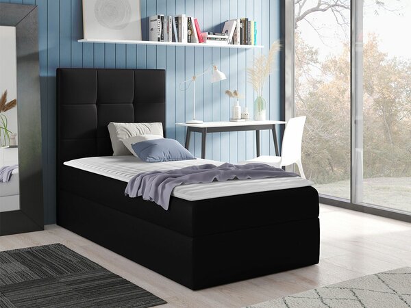 Boxspring postelja Baltimore 180, 80x200, Eko usnje, Posteljno dno, 82x208x103cm, Vzmetnica