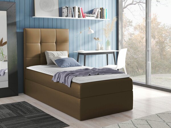 Boxspring postelja Baltimore 180, 80x200, Eko usnje, Posteljno dno, 82x208x103cm, Vzmetnica