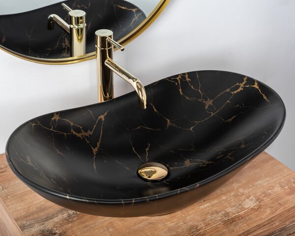 Umivalnik Rea Royal Black Marble Matt countertop