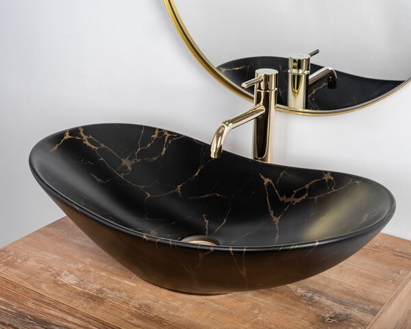 Umivalnik Rea Royal Black Marble Matt countertop