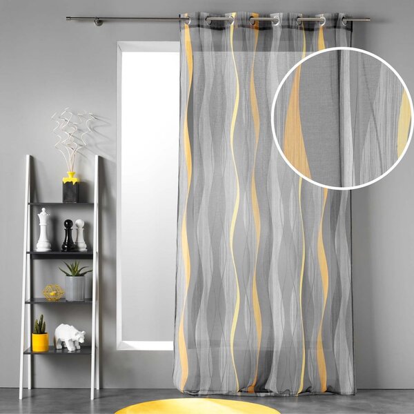 Siva prosojna zavesa iz tančice 140x240 cm Ondulys – douceur d'intérieur