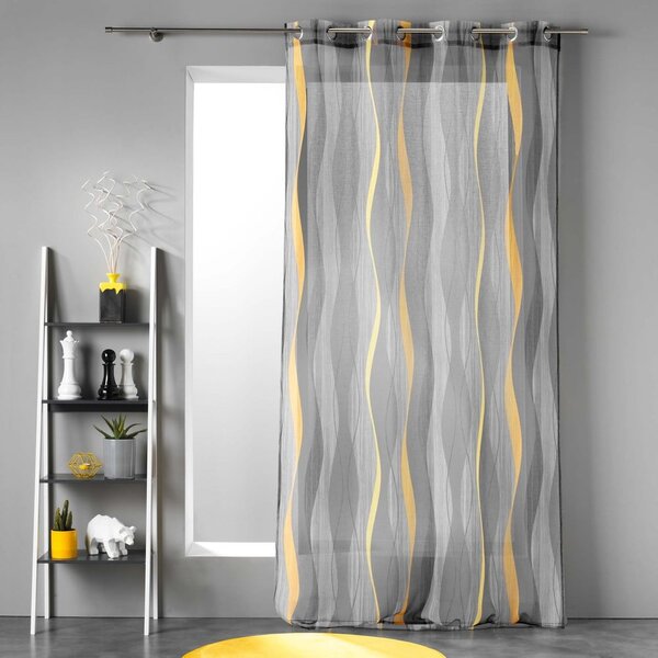 Siva prosojna zavesa iz tančice 140x240 cm Ondulys – douceur d'intérieur