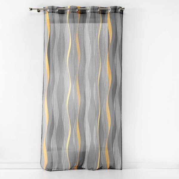 Siva prosojna zavesa iz tančice 140x240 cm Ondulys – douceur d'intérieur