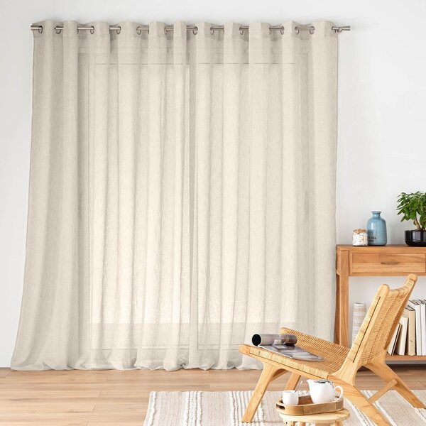 Prosojna zavesa v naravni barvi 400x240 cm Carlin – douceur d'intérieur