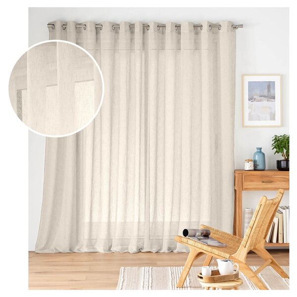 Prosojna zavesa v naravni barvi 400x240 cm Carlin – douceur d'intérieur