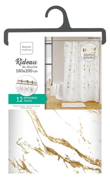 Zavesa za tuš 180x200 cm Aquamarbre – douceur d'intérieur