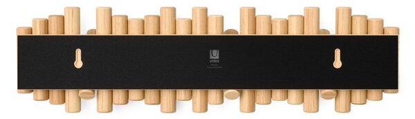 Stenski obešalnik iz masivnega bora v naravni barvi 61 cm Picket – Umbra