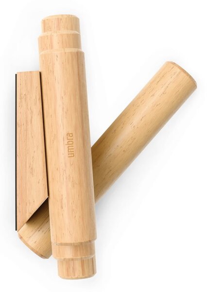 Stenski obešalnik iz masivnega bora v naravni barvi 61 cm Picket – Umbra