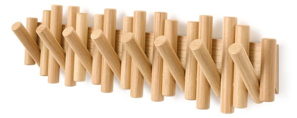 Stenski obešalnik iz masivnega bora v naravni barvi 61 cm Picket – Umbra