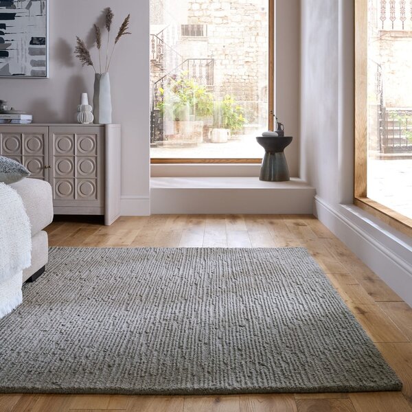 Siva ročno tkana volnena preproga 160x230 cm Harris Boucle – Flair Rugs