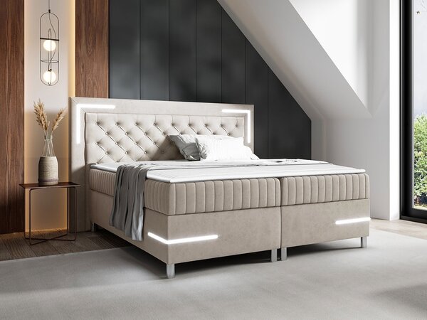 Boxspring postelja Baltimore 189, 120x200, Blago, Posteljno dno, 152x211x120cm, Vzmetnica, Bor