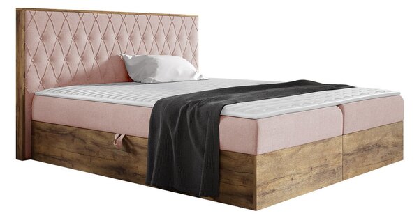 Boxspring postelja Baltimore 190, 120x200, Blago, Posteljno dno, 128x208x103cm, Vzmetnica