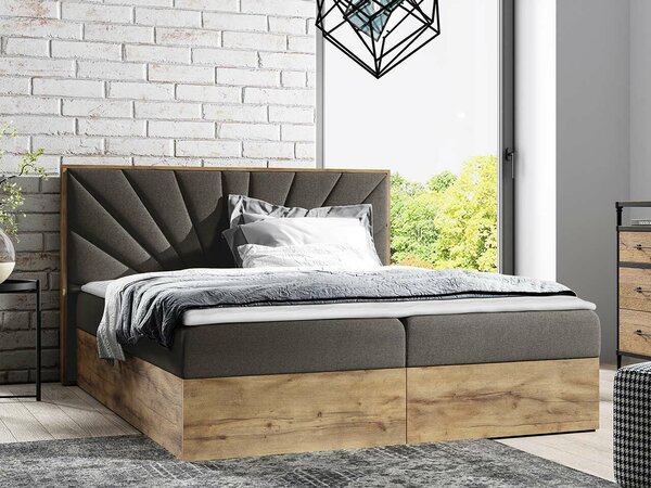 Boxspring postelja Baltimore 191, 120x200, Blago, Posteljno dno, 128x208x103cm, Vzmetnica