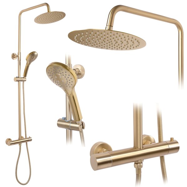 Termostatski set za prhanje REA VINCENT Brushed Gold