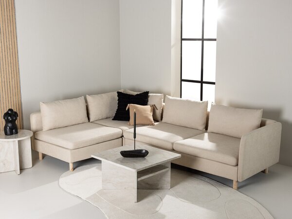 Kotna garnitura Dallas H102, Beige, 295x195x83cm, Noge: Les,Kavčuk