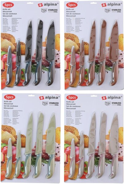Set 5 delni inox kuhinjskih nožev