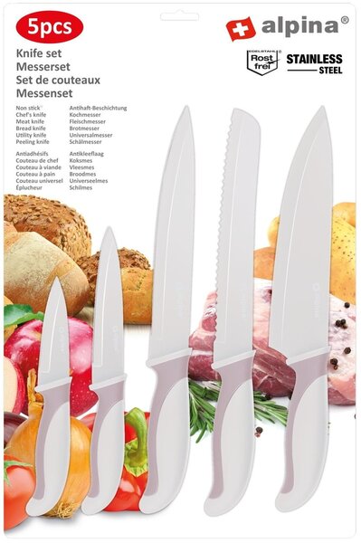 Set 5 delni inox kuhinjskih nožev