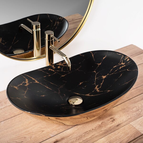 Umivalnik REA Royal In Black Marble Gold