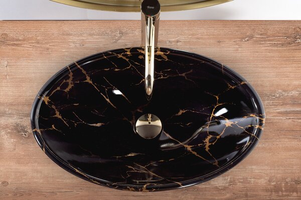 REA Pamela Black Marble Shiny