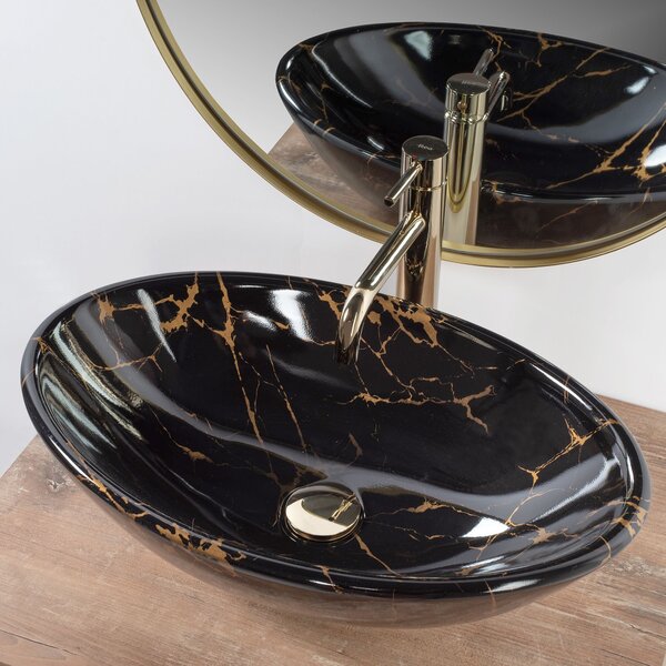 REA Pamela Black Marble Shiny