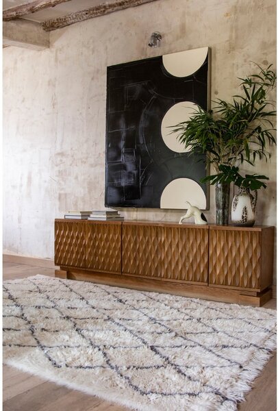 Kremno bela pralna ročno tkana volnena preproga 140x200 cm Berber Soul – Lorena Canals