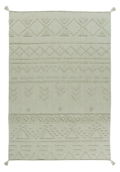 Svetlo zelena pralna ročno tkana bombažna preproga 170x240 cm Tribu Olive – Lorena Canals