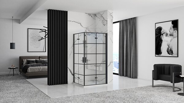 Tuš kabina Rea Molier Black Double 80x90