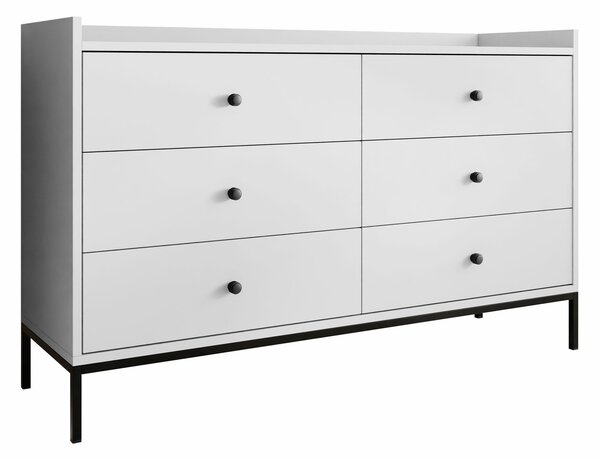 Komoda Comfivo U101, Bela, 80x130x40cm