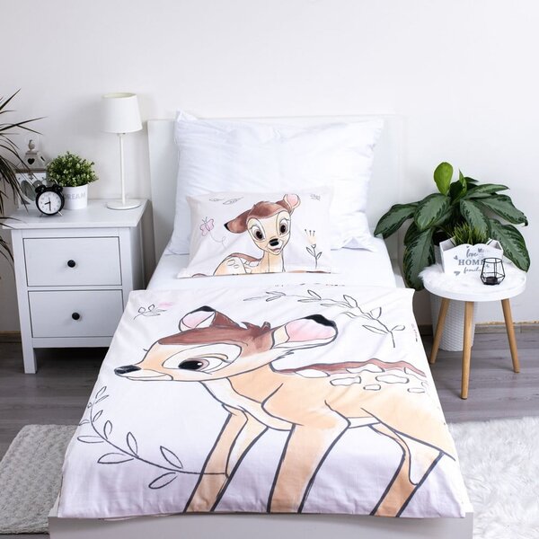 Bombažna otroška posteljnina za otroško posteljico 100x135 cm Bambi "Beige" – Jerry Fabrics