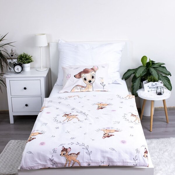 Bombažna otroška posteljnina za otroško posteljico 100x135 cm Bambi "Beige" – Jerry Fabrics