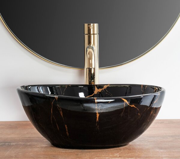 Rea Sofia Mini Black Marble Shiny umivalnik za pult